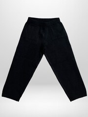Religion Black Skully Knitted Joggers With Small Skull & Crossbone Contrast Logo - Image 4 of 5