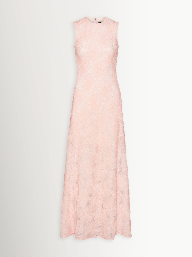 Rotate Pink Mesh Maxi Dress - Image 1 of 3 Rotate Pink Mesh Maxi Dress - Image 1 of 3