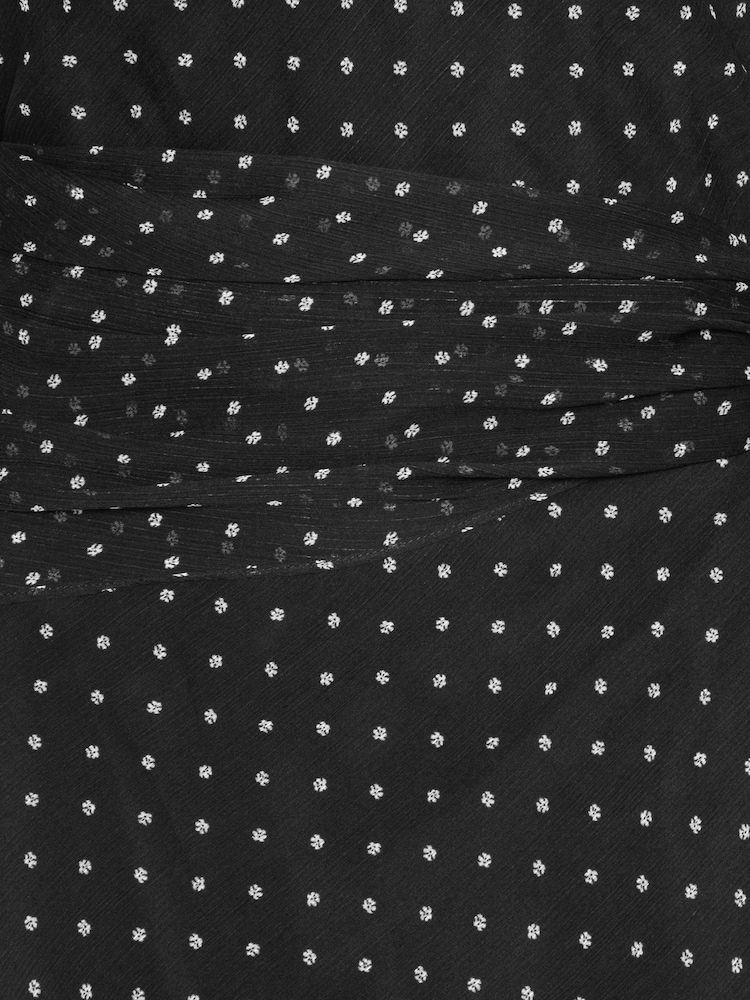 Rotate Black Polka Dot Maxi Waist Tie Dress - Image 7 of 7