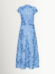 Rotate Blue Mesh Capsleeve Maxi Dress - Image 2 of 3