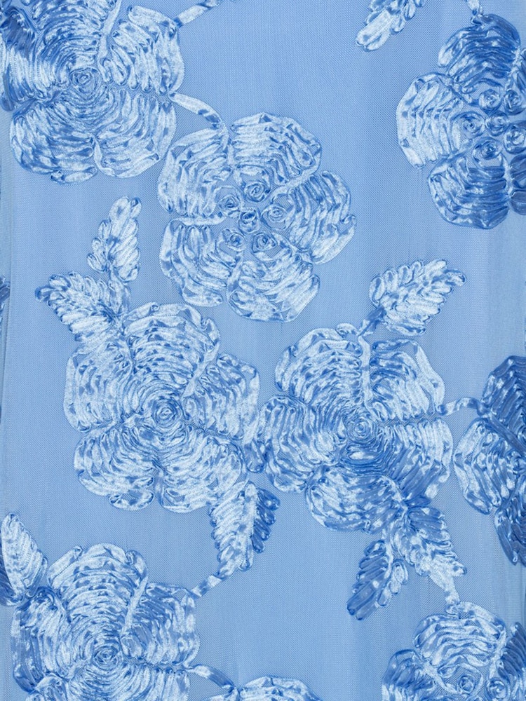 Rotate Blue Mesh Capsleeve Maxi Dress - Image 3 of 3 Rotate Blue Mesh Capsleeve Maxi Dress - Image 3 of 3