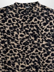 Religion Animal Linda Button-Through Tunic Shirt Dress In Pretty Green Floral Print - Image 4 of 4