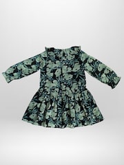 Religion Green Amelie Smock Dress With Pretty Frill Collar In And Soft Pink Abstract Print - Image 5 of 6