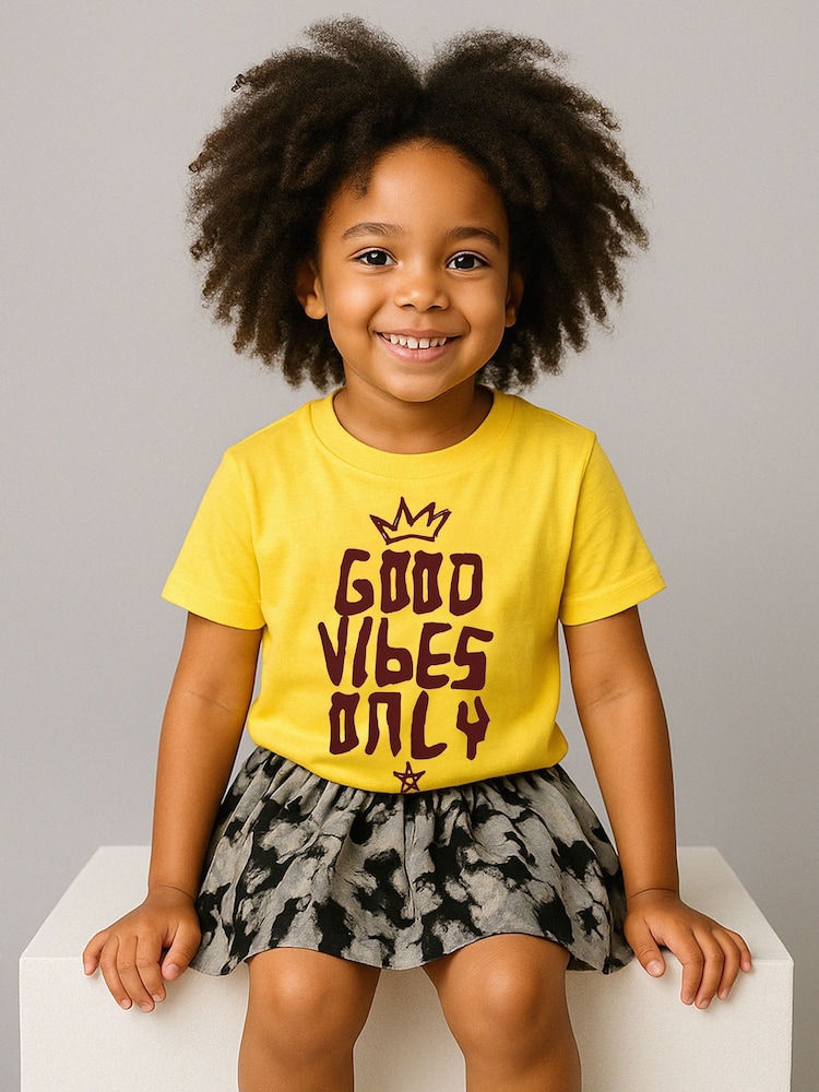 Religion Good Vibes T-Shirt With Contrast Slogan - صورة 1 من 4 Religion Good Vibes T-Shirt With Contrast Slogan - صورة 1 من 4
