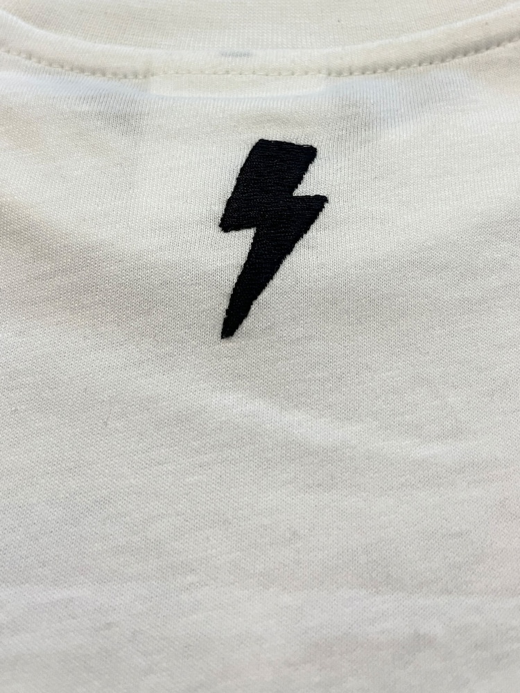 Religion White Rock Crew T-Shirt With Bold Slogan And Skull And Cross Bone - Image 4 of 4
