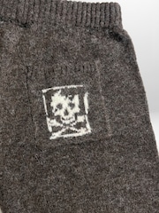 Religion Brown Skully Knitted Joggers With Small Skull & Crossbone Contrast Logo - Image 3 of 5