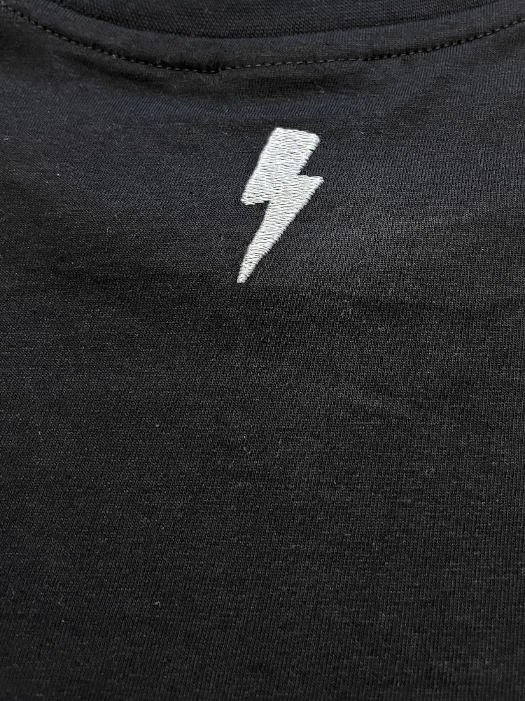 Religion Black Wild One T-Shirt With Bold Contrast Slogan And Skull - Image 4 of 4