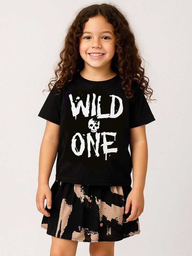 Religion Black Linda Tiered Ruffle Skirt In Leaf Print - Image 1 of 6 Religion Black Linda Tiered Ruffle Skirt In Leaf Print - Image 1 of 6