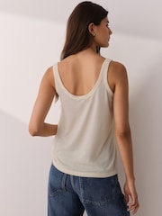 Chocolate Nude Scoop Neck Vests With Linen 2 Pack - Image 5 of 10