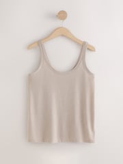 Chocolate Nude Scoop Neck Vests With Linen 2 Pack - Image 7 of 10