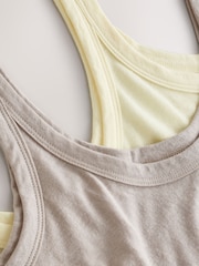 Chocolate Nude Scoop Neck Vests With Linen 2 Pack - Image 9 of 10
