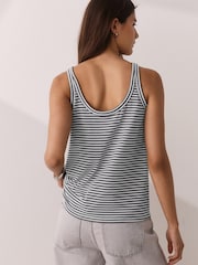 Blue/Ecru Scoop Neck Vests With Linen 2 Pack - Image 5 of 10