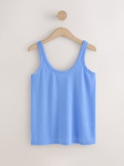 Blue/Ecru Scoop Neck Vests With Linen 2 Pack - Image 7 of 10