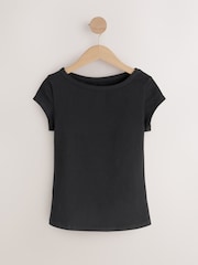 Black/White Menopause Friendly Cooling Cotton T-Shirt - Image 8 of 10