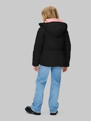 Calvin Klein Black Structured Nylon Belted Jacket - Image 3 of 5