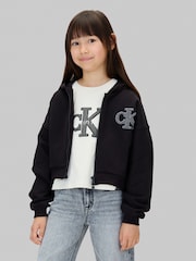Calvin Klein Black Logo Zip-Up Hoodie - Image 1 of 5