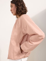 Friends Like These Pink Bubble Hem Batwing Zip Through Jacket - Image 3 of 5