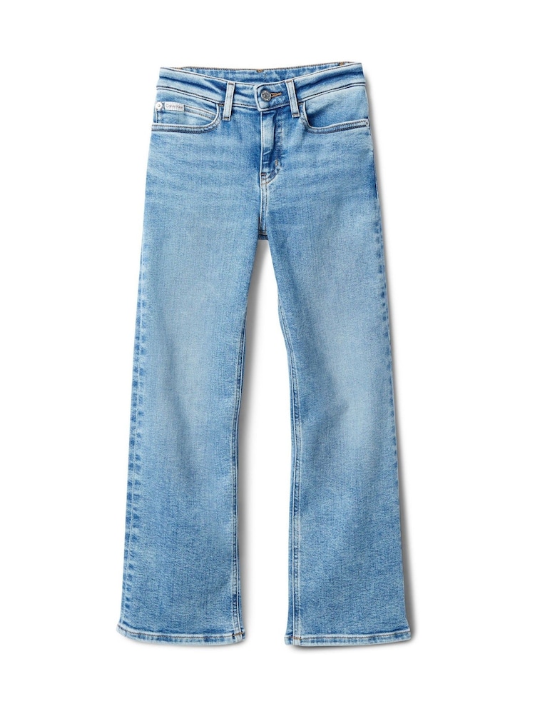 Calvin Klein Blue High Rise Wide Leg Jeans - Image 5 of 5 Calvin Klein Blue High Rise Wide Leg Jeans - Image 5 of 5