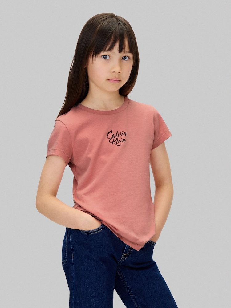 Calvin Klein Pink Logo T-Shirt - Image 1 of 6