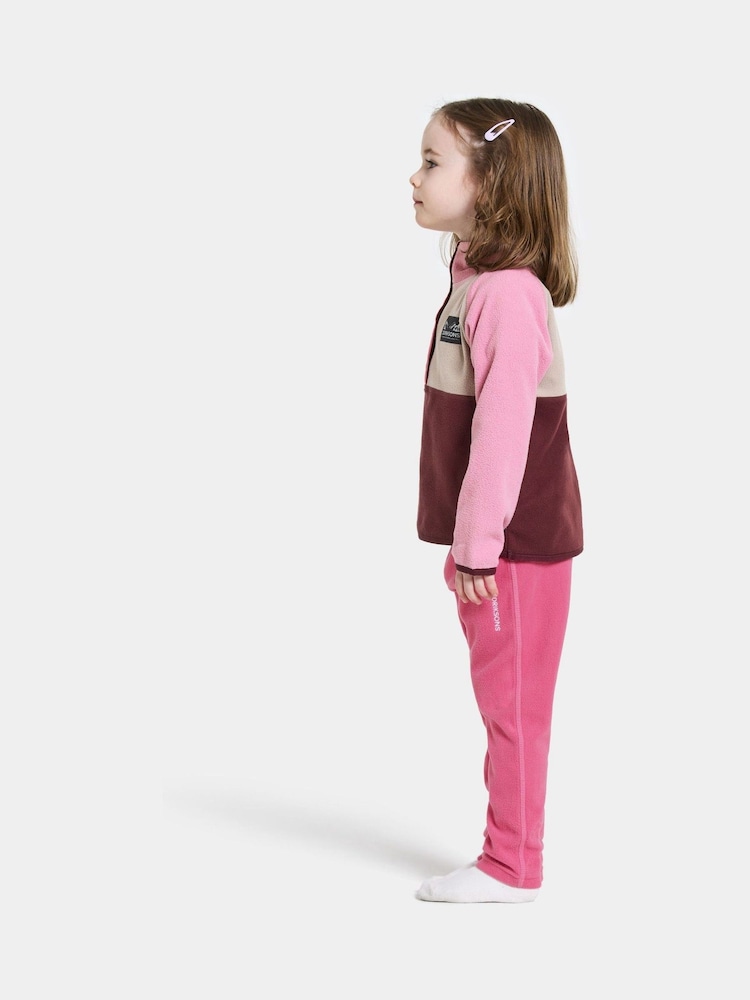 Didriksons Red Monte Kids Half-Button Fleece - Image 2 of 4 Didriksons Red Monte Kids Half-Button Fleece - Image 2 of 4