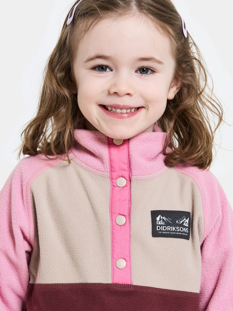 Didriksons Red Monte Kids Half-Button Fleece - Image 4 of 4 Didriksons Red Monte Kids Half-Button Fleece - Image 4 of 4