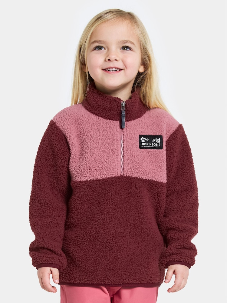 أحمر - Didriksons Gosig Kids Half-Zip Fleece - صورة 1 من 4