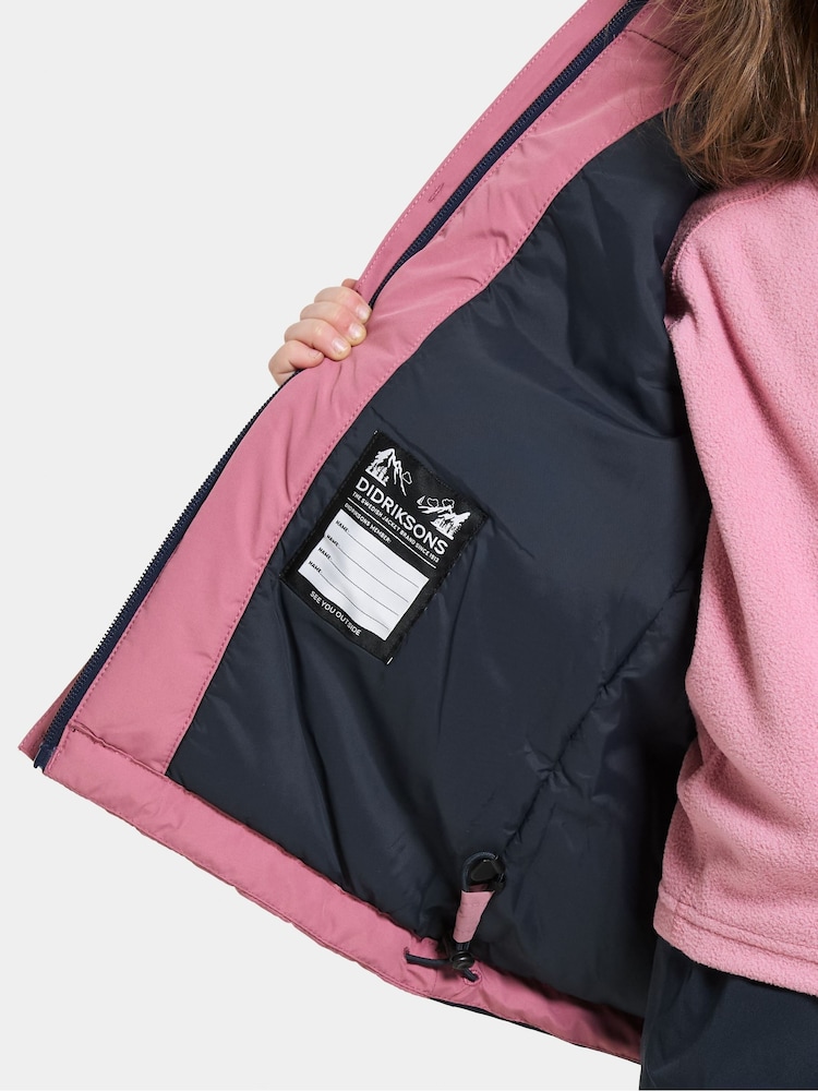 Didriksons Pink Talvi Kids Waterproof Coat - Image 4 of 4