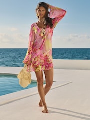 Lipsy Floral Printed Kaftan - Imagen 3 de 4