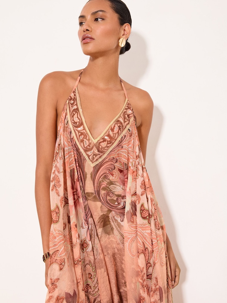 Lipsy Pink Marella Printed Maxi Hanky Hem Dress - Изображение 2 5