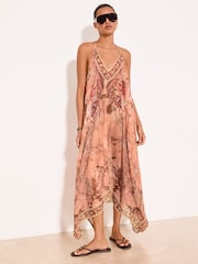 Lipsy Pink Marella Printed Maxi Hanky Hem Dress - Изображение 4 5