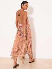 Lipsy Pink Marella Printed Maxi Hanky Hem Dress - Изображение 5 5