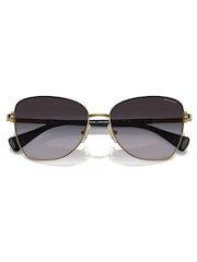 Ralph By Ralph Lauren Gold Ra4146 Butterfly Sunglasses - Image 3 of 5
