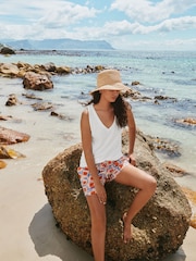 White Raw Seam Detail Thick Strap Vest - Image 2 of 8