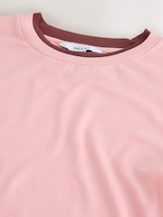 Pink/Brown Short Sleeve Layered Crew Neck T-Shirt - Image 7 of 8