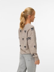 VERO MODA Brown Bow Detail Knitted Jumper - Image 2 of 5