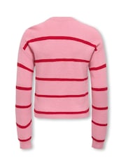 ONLY KIDS Pink Striped Knitted Jumper - Image 2 of 3