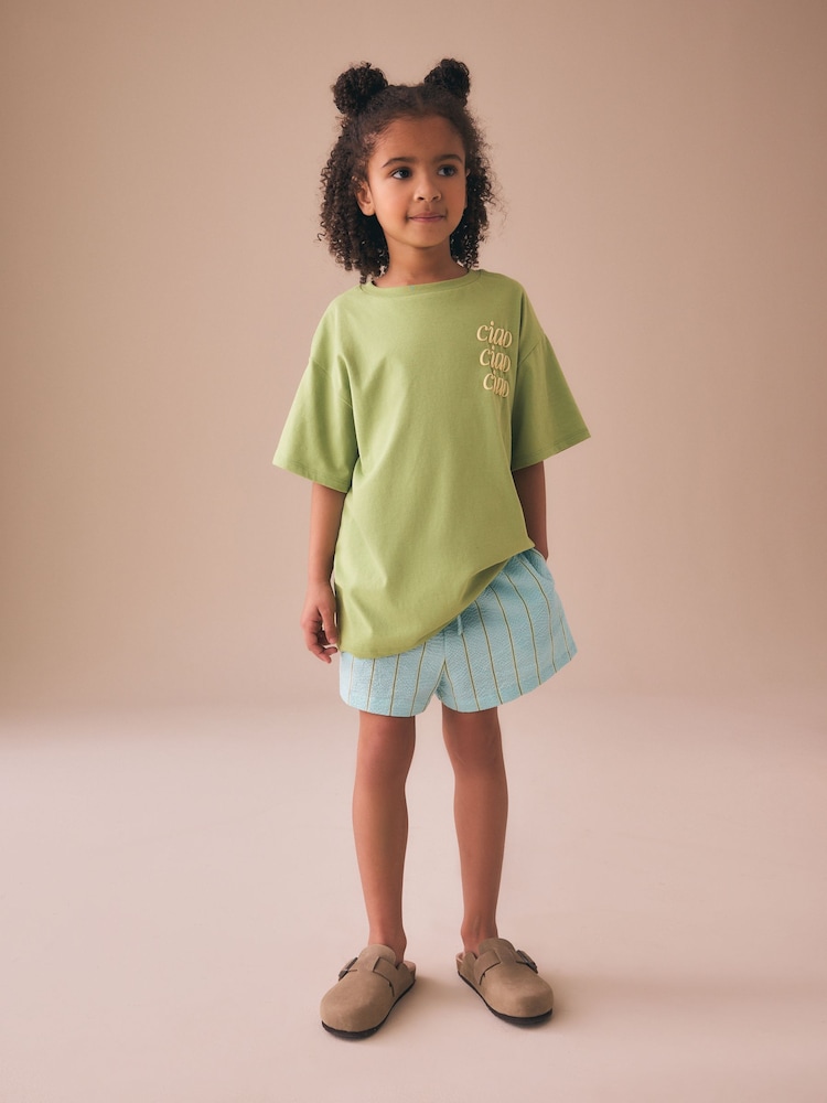 Blue/ White Stripe Pullon Shorts (3-16yrs) - Image 2 of 8