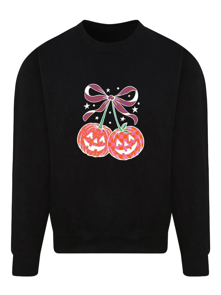 Personalised Kid's Cherry Pumpkin Sweatshirt by Koko Blossom - Image 2 of 2