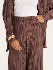 4th & Reckless Brown Plisse Trousers Palais - Image 3 of 3