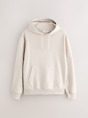 Ecru White Cotton Rich Lightweight Jersey Hoodie - Image 5 of 7