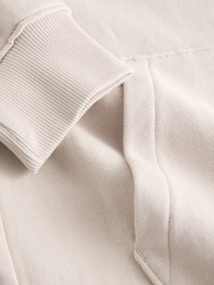 Ecru White Cotton Rich Lightweight Jersey Hoodie - Image 7 of 7