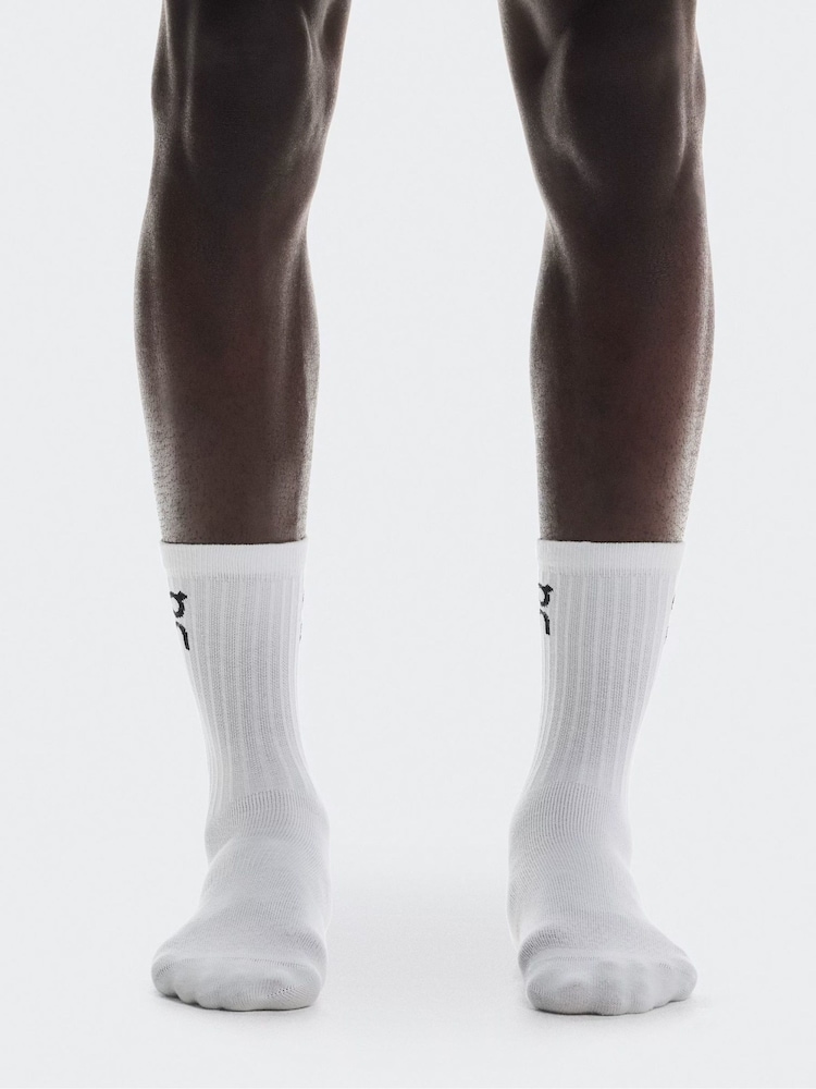 On White 3 Pack High Logo Socks - Image 2 of 4