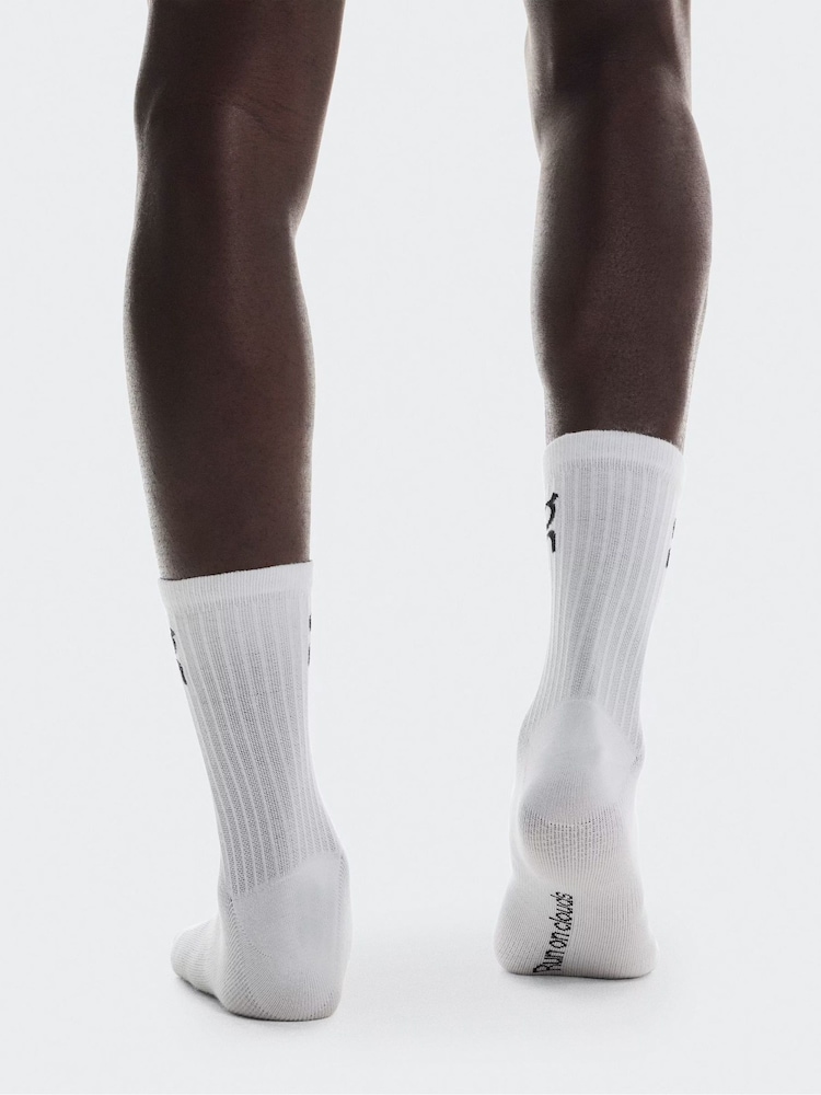 On White 3 Pack High Logo Socks - Image 4 of 4