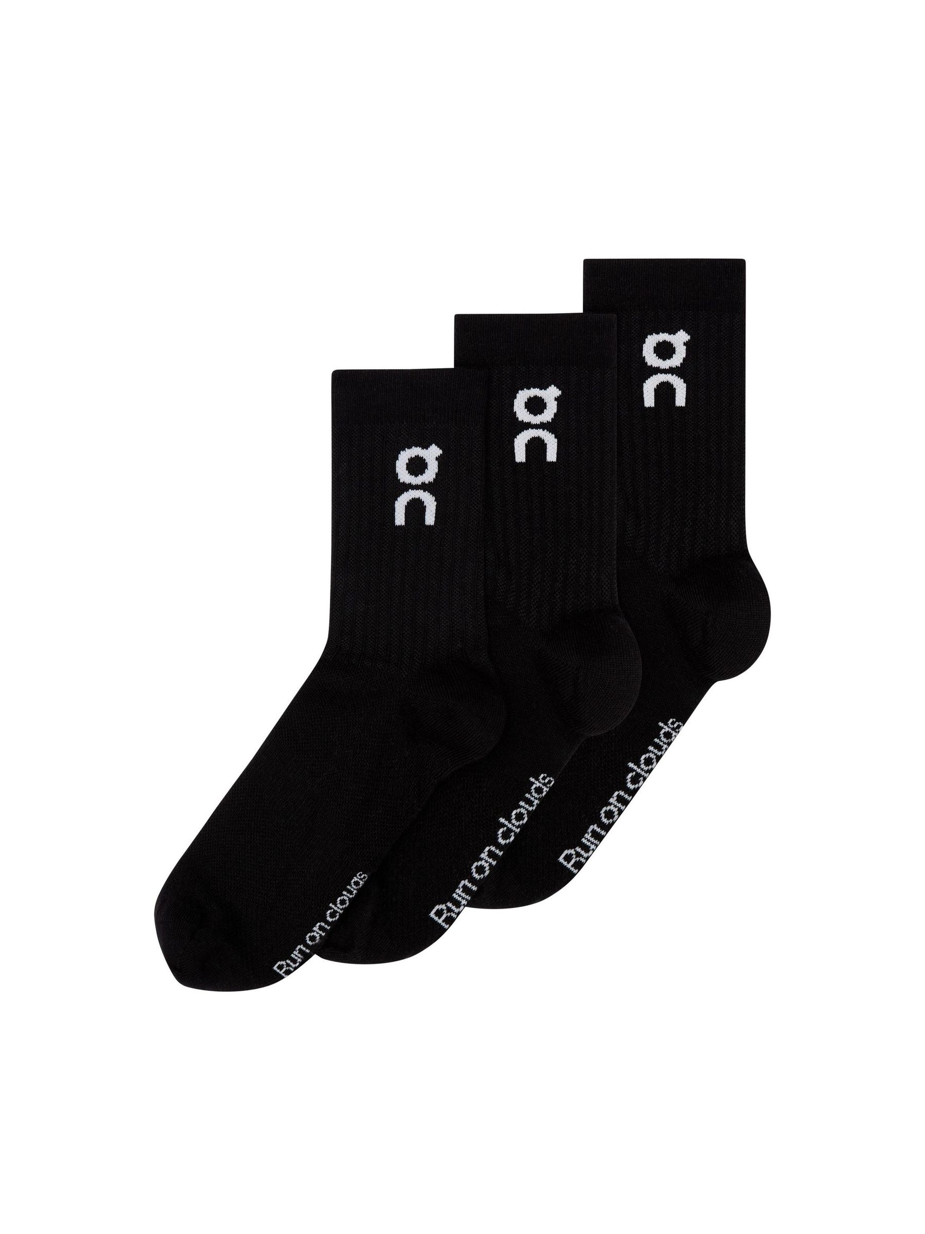 On Running Fabric Socks High 3 Pack Black in Size M, Office Shoes - Image 5