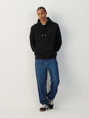 Black Cotton Rich Lightweight Jersey Hoodie - Image 4 of 8