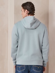 Albastru deschis - Smart Rib Textured Zip Through Hoodie - Imaginea 5 din 10