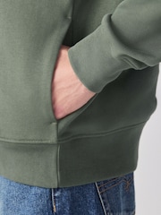 Khaki Green Cotton Rich Lightweight Jersey Quarter Zip Sweatshirt - Image 5 of 8