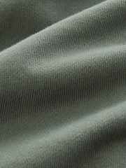 Khaki Green Cotton Rich Lightweight Jersey Quarter Zip Sweatshirt - Image 8 of 8