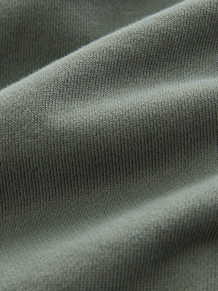 Khaki Green Cotton Rich Lightweight Jersey Quarter Zip Sweatshirt - Image 8 of 8 Khaki Green Cotton Rich Lightweight Jersey Quarter Zip Sweatshirt - Image 8 of 8