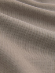 Neutral Stone Cotton Rich Lightweight Jersey Quarter Zip Sweatshirt - Image 3 of 3